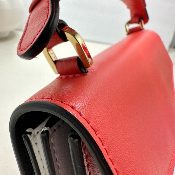 Les Petits Joueurs Corallo Micro Pixie Mini Handbag Red Coral 3 Pockets Italy - Picture 13 of 16